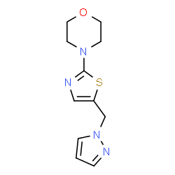 ChemSpider 2D Image | 4-[5-(1H-Pyrazol-1-ylmethyl)-1,3-thiazol-2-yl]morpholine | C11H14N4OS