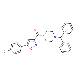 ChemSpider 2D Image | [5-(4-Chlorophenyl)-1,2-oxazol-3-yl][4-(diphenylmethyl)-1-piperazinyl]methanone | C27H24ClN3O2