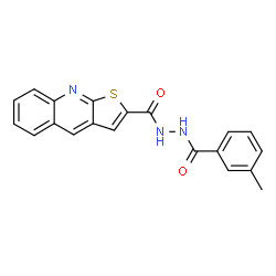 ChemSpider 2D Image | N'-(3-Methylbenzoyl)thieno[2,3-b]quinoline-2-carbohydrazide | C20H15N3O2S