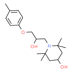ChemSpider 2D Image | 1-[2-Hydroxy-3-(4-methylphenoxy)propyl]-2,2,6,6-tetramethyl-4-piperidinol | C19H31NO3