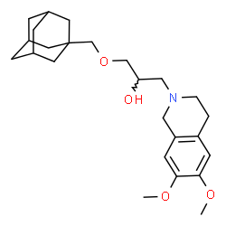 ChemSpider 2D Image | 1-(Adamantan-1-ylmethoxy)-3-(6,7-dimethoxy-3,4-dihydro-2(1H)-isoquinolinyl)-2-propanol | C25H37NO4