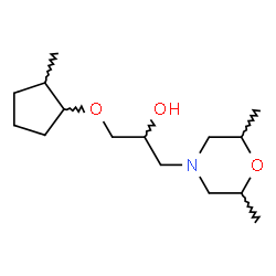 ChemSpider 2D Image | 1-(2,6-Dimethyl-4-morpholinyl)-3-[(2-methylcyclopentyl)oxy]-2-propanol | C15H29NO3
