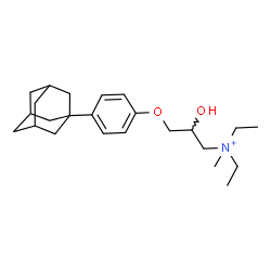 ChemSpider 2D Image | 3-[4-(Adamantan-1-yl)phenoxy]-N,N-diethyl-2-hydroxy-N-methyl-1-propanaminium | C24H38NO2