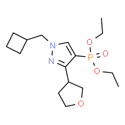 ChemSpider 2D Image | Diethyl [1-(cyclobutylmethyl)-3-(tetrahydro-3-furanyl)-1H-pyrazol-4-yl]phosphonate | C16H27N2O4P