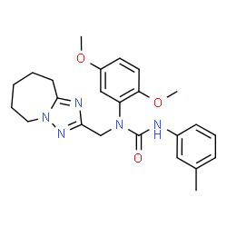 ChemSpider 2D Image | 1-(2,5-Dimethoxyphenyl)-3-(3-methylphenyl)-1-(6,7,8,9-tetrahydro-5H-[1,2,4]triazolo[1,5-a]azepin-2-ylmethyl)urea | C24H29N5O3