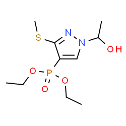 ChemSpider 2D Image | Diethyl [1-(1-hydroxyethyl)-3-(methylsulfanyl)-1H-pyrazol-4-yl]phosphonate | C10H19N2O4PS
