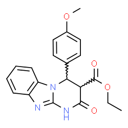ChemSpider 2D Image | Ethyl 4-(4-methoxyphenyl)-2-oxo-1,2,3,4-tetrahydropyrimido[1,2-a]benzimidazole-3-carboxylate | C20H19N3O4