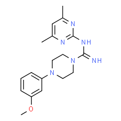 ChemSpider 2D Image | N-(4,6-Dimethyl-2-pyrimidinyl)-4-(3-methoxyphenyl)-1-piperazinecarboximidamide | C18H24N6O