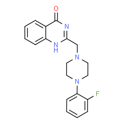 ChemSpider 2D Image | 4-quinazolinol, 2-[[4-(2-fluorophenyl)-1-piperazinyl]methyl]- | C19H19FN4O