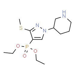 ChemSpider 2D Image | Diethyl [3-(methylsulfanyl)-1-(3-piperidinyl)-1H-pyrazol-4-yl]phosphonate | C13H24N3O3PS