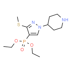 ChemSpider 2D Image | Diethyl [3-(methylsulfanyl)-1-(4-piperidinyl)-1H-pyrazol-4-yl]phosphonate | C13H24N3O3PS