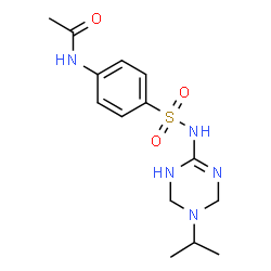 ChemSpider 2D Image | N-{4-[(5-Isopropyl-1,4,5,6-tetrahydro-1,3,5-triazin-2-yl)sulfamoyl]phenyl}acetamide | C14H21N5O3S