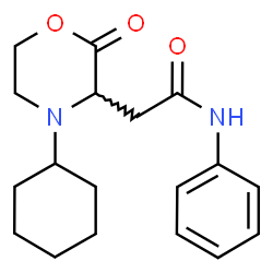 ChemSpider 2D Image | 2-(4-Cyclohexyl-2-oxo-3-morpholinyl)-N-phenylacetamide | C18H24N2O3