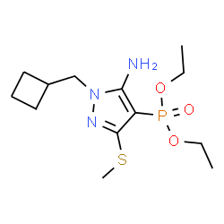 ChemSpider 2D Image | Diethyl [5-amino-1-(cyclobutylmethyl)-3-(methylsulfanyl)-1H-pyrazol-4-yl]phosphonate | C13H24N3O3PS