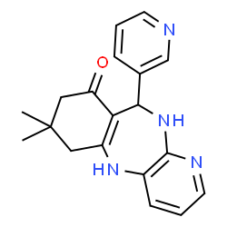 ChemSpider 2D Image | 14,14-dimethyl-10-(pyridin-3-yl)-2,7,9-triazatricyclo[9.4.0.0³,?]pentadeca-1(11),3,5,7-tetraen-12-one | C19H20N4O