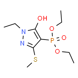 ChemSpider 2D Image | Diethyl [1-ethyl-5-hydroxy-3-(methylsulfanyl)-1H-pyrazol-4-yl]phosphonate | C10H19N2O4PS