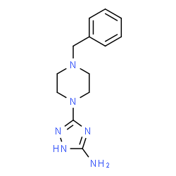 ChemSpider 2D Image | 3-(4-Benzyl-1-piperazinyl)-1H-1,2,4-triazol-5-amine | C13H18N6
