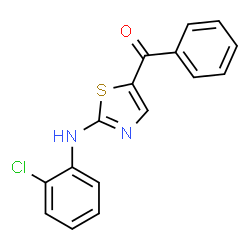 ChemSpider 2D Image | {2-[(2-Chlorophenyl)amino]-1,3-thiazol-5-yl}(phenyl)methanone | C16H11ClN2OS