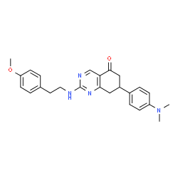 ChemSpider 2D Image | 7-[4-(Dimethylamino)phenyl]-2-{[2-(4-methoxyphenyl)ethyl]amino}-7,8-dihydro-5(6H)-quinazolinone | C25H28N4O2