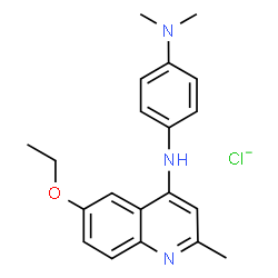 ChemSpider 2D Image | 1,4-Benzenediamine, N~4~-(6-ethoxy-2-methyl-4-quinolinyl)-N~1~,N~1~-dimethyl-, chloride (1:1) | C20H23ClN3O