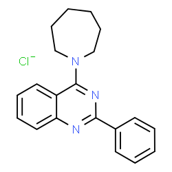 ChemSpider 2D Image | Quinazoline, 4-(hexahydro-1H-azepin-1-yl)-2-phenyl-, chloride (1:1) | C20H21ClN3