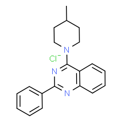 ChemSpider 2D Image | Quinazoline, 4-(4-methyl-1-piperidinyl)-2-phenyl-, chloride (1:1) | C20H21ClN3