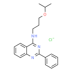 ChemSpider 2D Image | 4-Quinazolinamine, N-[3-(1-methylethoxy)propyl]-2-phenyl-, chloride (1:1) | C20H23ClN3O