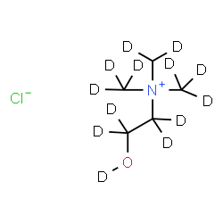 ChemSpider 2D Image | 2-(~2~H)Hydroxy-N-(~2~H_2_)methyl-N,N-bis[(~2~H_3_)methyl](~2~H_4_)ethanaminium chloride | C5HD13ClNO