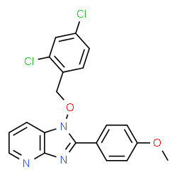 ChemSpider 2D Image | 1-[(2,4-Dichlorobenzyl)oxy]-2-(4-methoxyphenyl)-1H-imidazo[4,5-b]pyridine | C20H15Cl2N3O2
