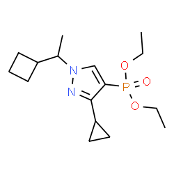 ChemSpider 2D Image | Diethyl [1-(1-cyclobutylethyl)-3-cyclopropyl-1H-pyrazol-4-yl]phosphonate | C16H27N2O3P