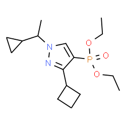 ChemSpider 2D Image | Diethyl [3-cyclobutyl-1-(1-cyclopropylethyl)-1H-pyrazol-4-yl]phosphonate | C16H27N2O3P