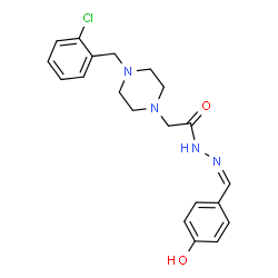 ChemSpider 2D Image | 2-[4-(2-Chlorobenzyl)-1-piperazinyl]-N'-[(Z)-(4-hydroxyphenyl)methylene]acetohydrazide | C20H23ClN4O2