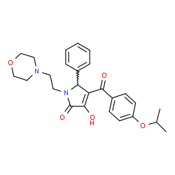 ChemSpider 2D Image | 3-Hydroxy-4-(4-isopropoxybenzoyl)-1-[2-(4-morpholinyl)ethyl]-5-phenyl-1,5-dihydro-2H-pyrrol-2-one | C26H30N2O5
