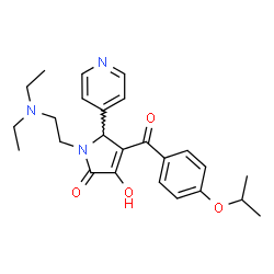 ChemSpider 2D Image | 1-[2-(Diethylamino)ethyl]-3-hydroxy-4-(4-isopropoxybenzoyl)-5-(4-pyridinyl)-1,5-dihydro-2H-pyrrol-2-one | C25H31N3O4