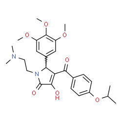 ChemSpider 2D Image | 1-[2-(Dimethylamino)ethyl]-3-hydroxy-4-(4-isopropoxybenzoyl)-5-(3,4,5-trimethoxyphenyl)-1,5-dihydro-2H-pyrrol-2-one | C27H34N2O7