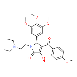 ChemSpider 2D Image | 1-[2-(Diethylamino)ethyl]-3-hydroxy-4-(4-methoxybenzoyl)-5-(3,4,5-trimethoxyphenyl)-1,5-dihydro-2H-pyrrol-2-one | C27H34N2O7