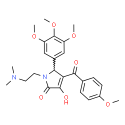 ChemSpider 2D Image | 1-[2-(Dimethylamino)ethyl]-3-hydroxy-4-(4-methoxybenzoyl)-5-(3,4,5-trimethoxyphenyl)-1,5-dihydro-2H-pyrrol-2-one | C25H30N2O7