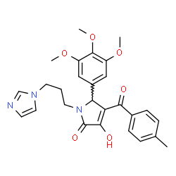 ChemSpider 2D Image | 3-Hydroxy-1-[3-(1H-imidazol-1-yl)propyl]-4-(4-methylbenzoyl)-5-(3,4,5-trimethoxyphenyl)-1,5-dihydro-2H-pyrrol-2-one | C27H29N3O6