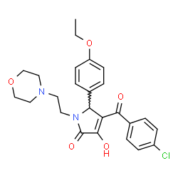 ChemSpider 2D Image | 4-(4-Chlorobenzoyl)-5-(4-ethoxyphenyl)-3-hydroxy-1-[2-(4-morpholinyl)ethyl]-1,5-dihydro-2H-pyrrol-2-one | C25H27ClN2O5