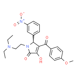 ChemSpider 2D Image | 1-[2-(Diethylamino)ethyl]-3-hydroxy-4-(4-methoxybenzoyl)-5-(3-nitrophenyl)-1,5-dihydro-2H-pyrrol-2-one | C24H27N3O6