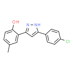 ChemSpider 2D Image | 2-[5-(4-Chlorophenyl)-1H-pyrazol-3-yl]-4-methylphenol | C16H13ClN2O