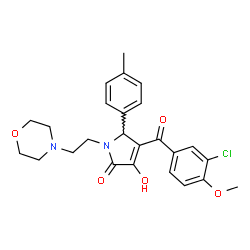 ChemSpider 2D Image | 4-(3-Chloro-4-methoxybenzoyl)-3-hydroxy-5-(4-methylphenyl)-1-[2-(4-morpholinyl)ethyl]-1,5-dihydro-2H-pyrrol-2-one | C25H27ClN2O5