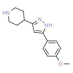 ChemSpider 2D Image | 4-(5-(4-methoxyphenyl)-1H-pyrazol-3-yl)piperidine | C15H19N3O
