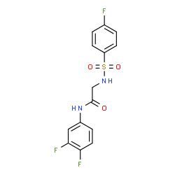 ChemSpider 2D Image | N-(3,4-Difluorophenyl)-N~2~-[(4-fluorophenyl)sulfonyl]glycinamide | C14H11F3N2O3S