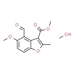 ChemSpider 2D Image | Methyl 4-formyl-5-methoxy-2-methyl-1-benzofuran-3-carboxylate - methanol (1:1) | C14H16O6