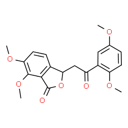 ChemSpider 2D Image | 3-[2-(2,5-Dimethoxyphenyl)-2-oxoethyl]-6,7-dimethoxy-2-benzofuran-1(3H)-one | C20H20O7