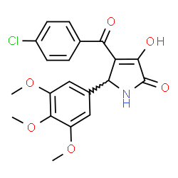 ChemSpider 2D Image | 4-(4-Chlorobenzoyl)-3-hydroxy-5-(3,4,5-trimethoxyphenyl)-1,5-dihydro-2H-pyrrol-2-one | C20H18ClNO6