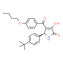 ChemSpider 2D Image | 4-(4-Butoxybenzoyl)-5-(4-tert-butylphenyl)-3-hydroxy-1,5-dihydro-2H-pyrrol-2-one | C25H29NO4