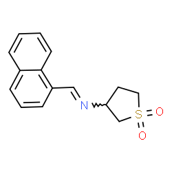 ChemSpider 2D Image | N-[(E)-1-Naphthylmethylene]tetrahydrothiophen-3-amine 1,1-dioxide | C15H15NO2S