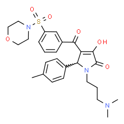 ChemSpider 2D Image | 1-[3-(Dimethylamino)propyl]-3-hydroxy-5-(4-methylphenyl)-4-[3-(4-morpholinylsulfonyl)benzoyl]-1,5-dihydro-2H-pyrrol-2-one | C27H33N3O6S